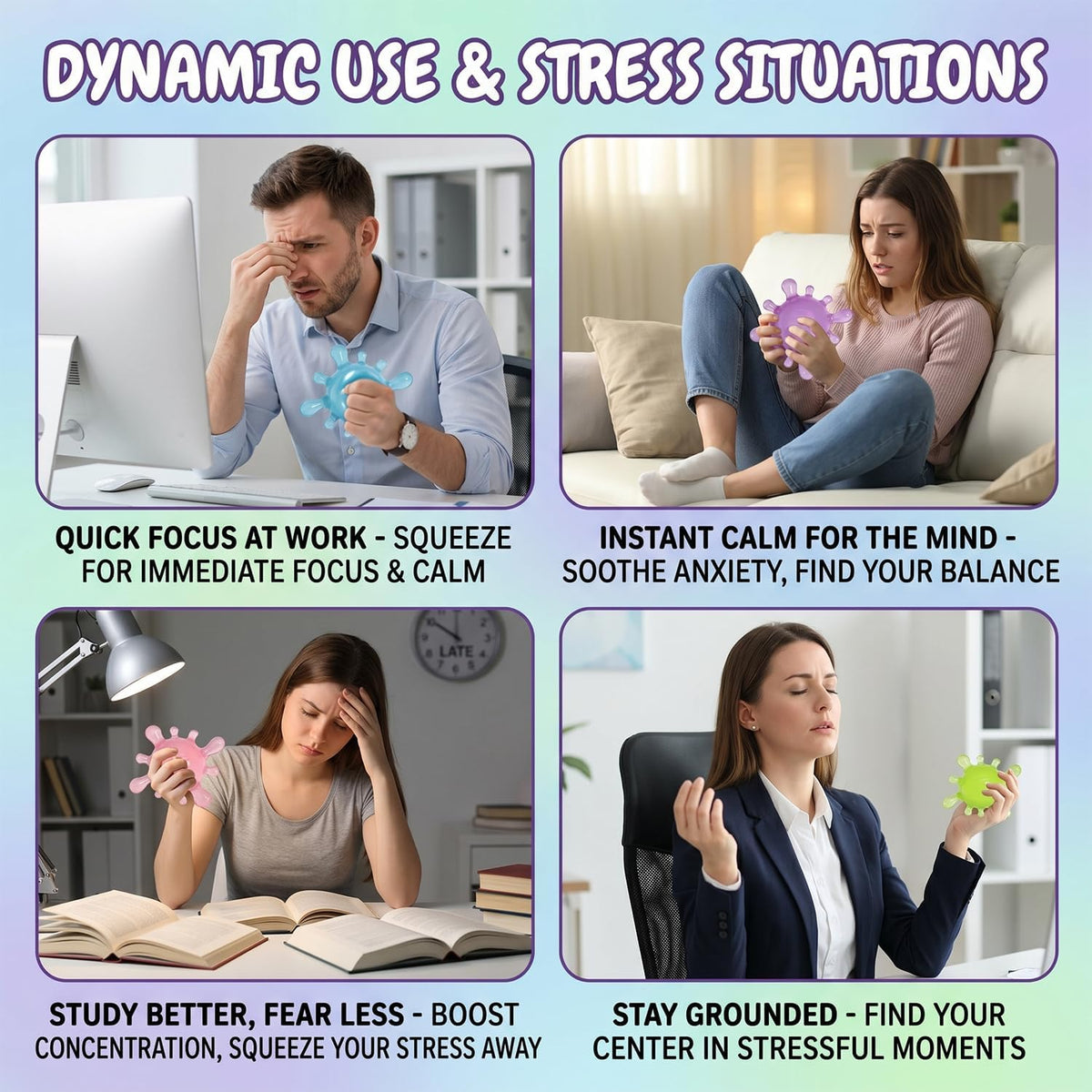 Fidget Toys Stress Balls for Kids,Squishy Stress Splat Toys,Stress Splat Toy,Squishies Anxiety Stress Relief,ADHD Office Mental Health Gifts Prizes Autism Party Favors (Purple)